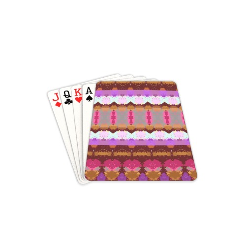 Brown and pink gingerbread house inspired pattern Playing Cards 2.5"x3.5"
