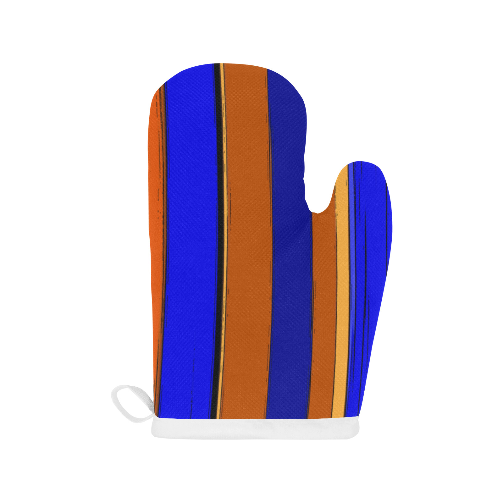 Abstract Blue And Orange 930 Linen Oven Mitt (One Piece)