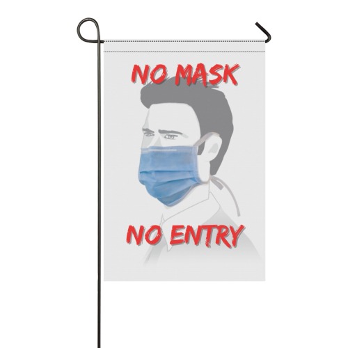 STOP , No mask, No Entry 3 Garden Flag 12‘’x18‘’(Twin Sides)
