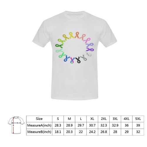 cancer ribbons Men's T-Shirt in USA Size (Front Printing Only)