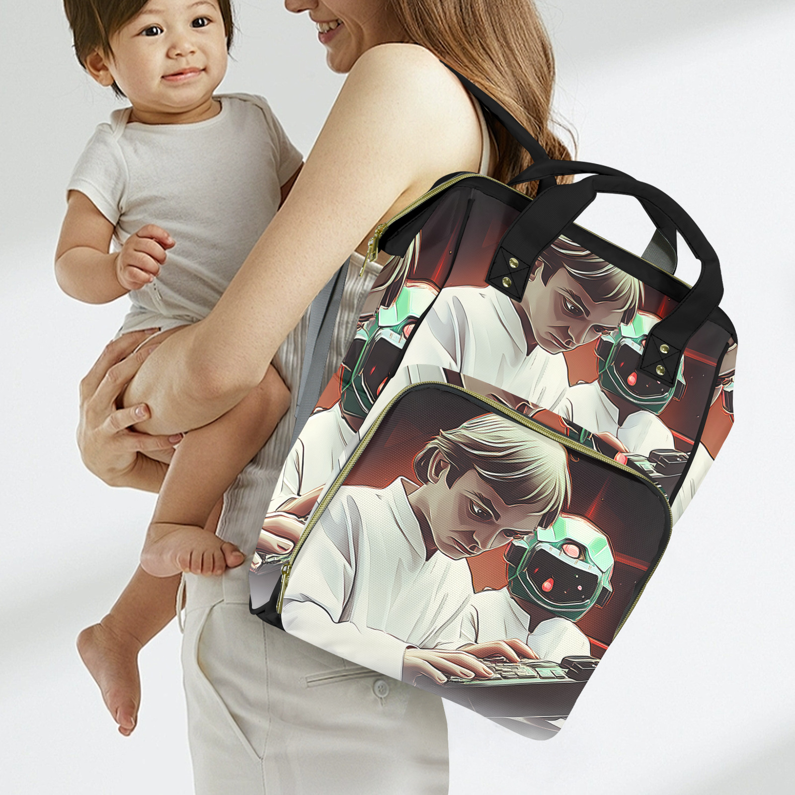 Cosmic Collaboration New Multi-Function Diaper Bag-Large (Model 1688)