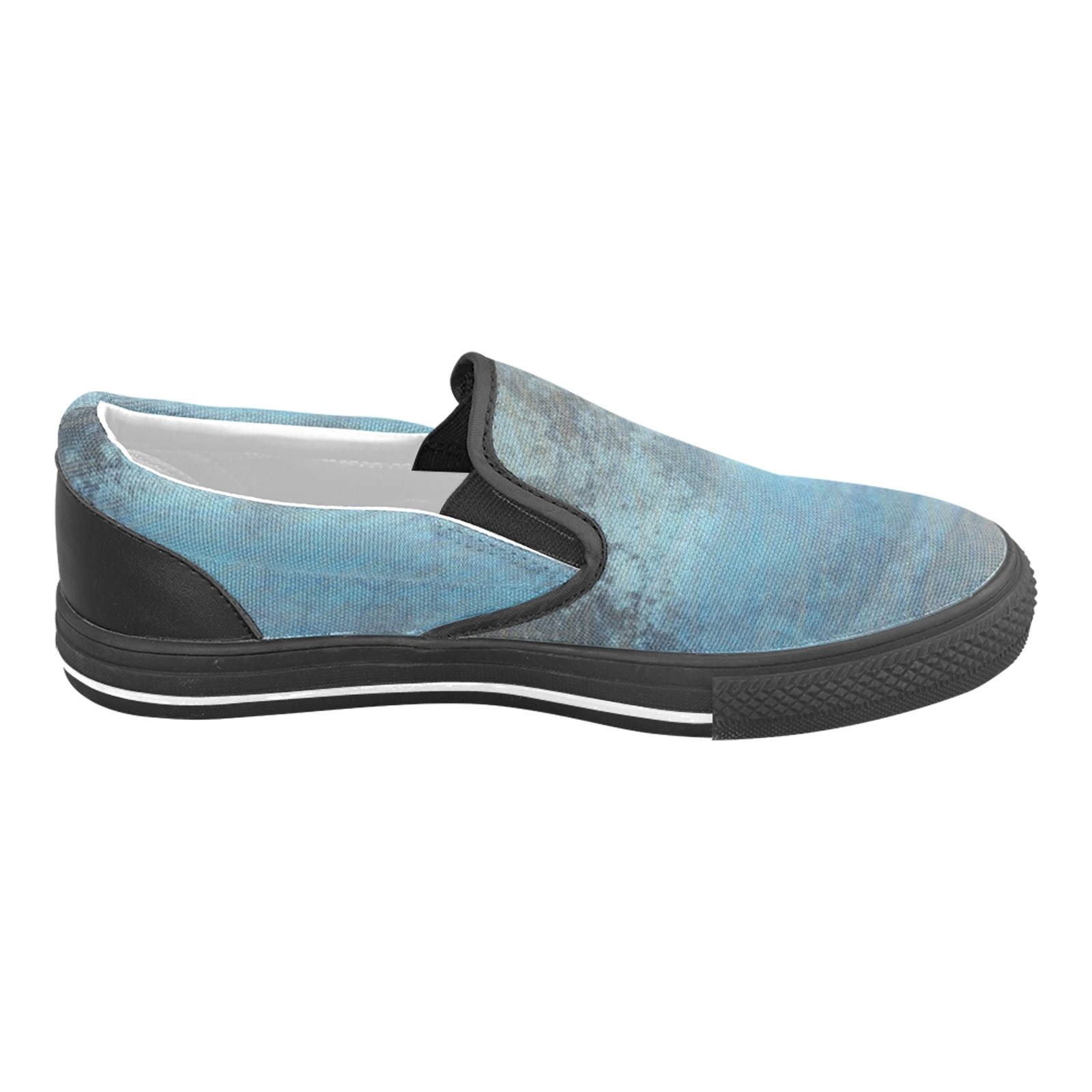 Blue Grunge Men's Slip-on Canvas Shoes (Model 019)