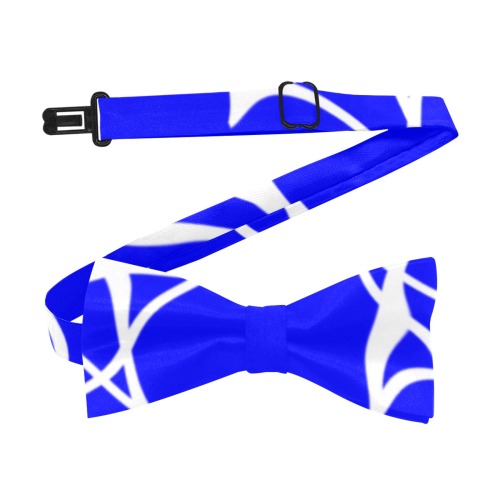 White Interlocking Triangles2 Noisy blue Custom Bow Tie