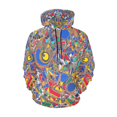 Chic avant-garde abstract art on an African theme. All Over Print Hoodie for Men (USA Size) (Model H13)