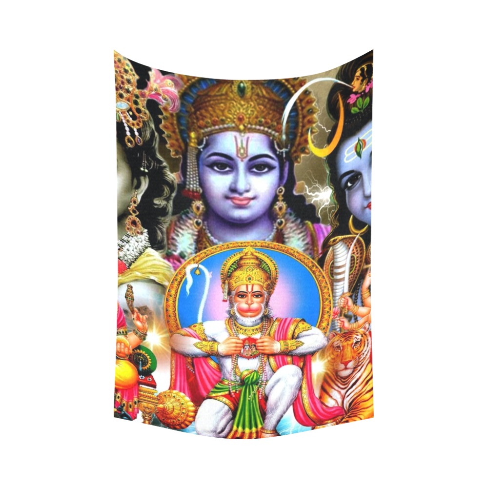 HINDUISM Cotton Linen Wall Tapestry 60"x 90"