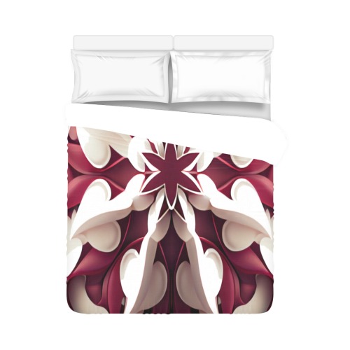 red and white floral pattern Duvet Cover 86"x70" ( All-over-print)