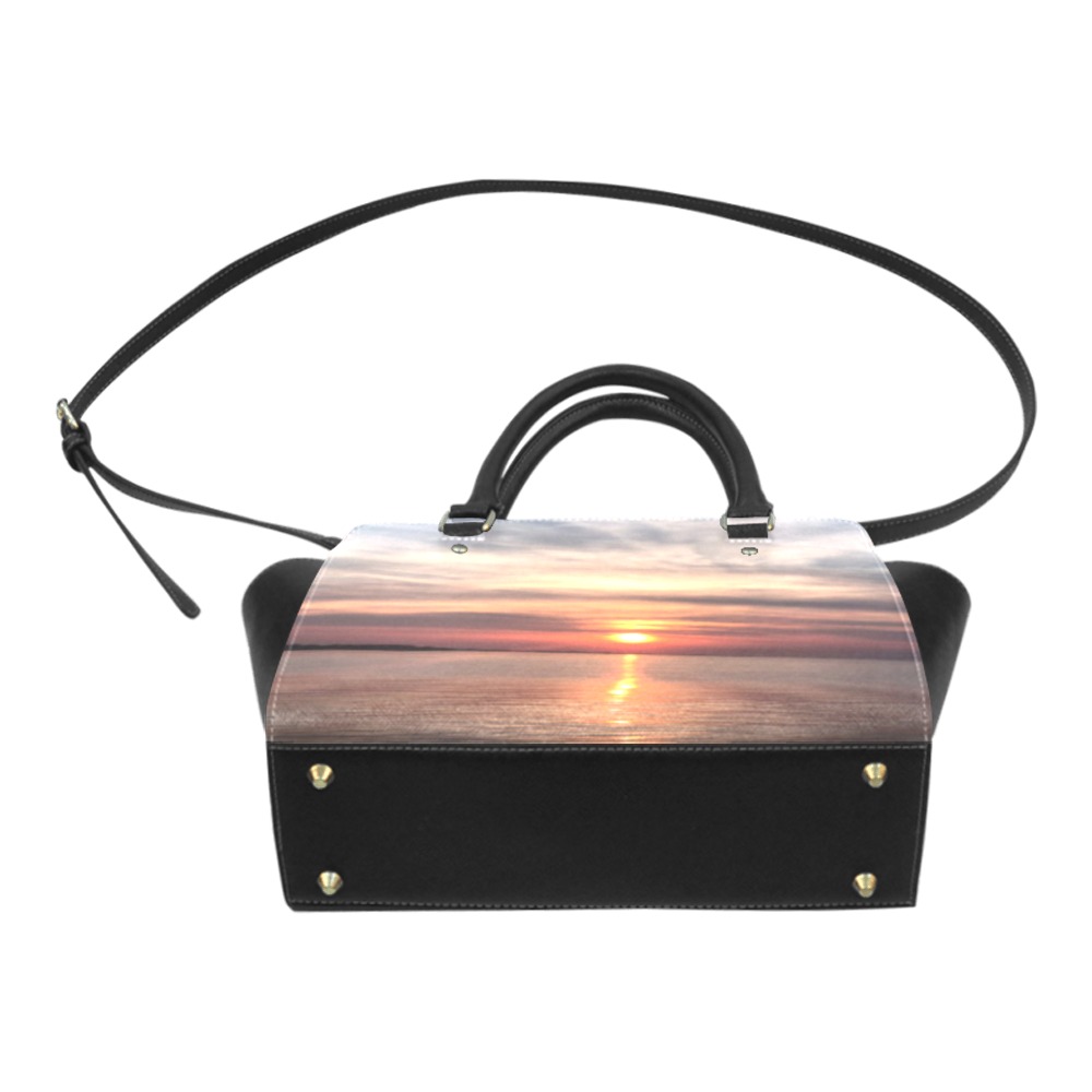 Pink Amber Sunset Collection Classic Shoulder Handbag (Model 1653)