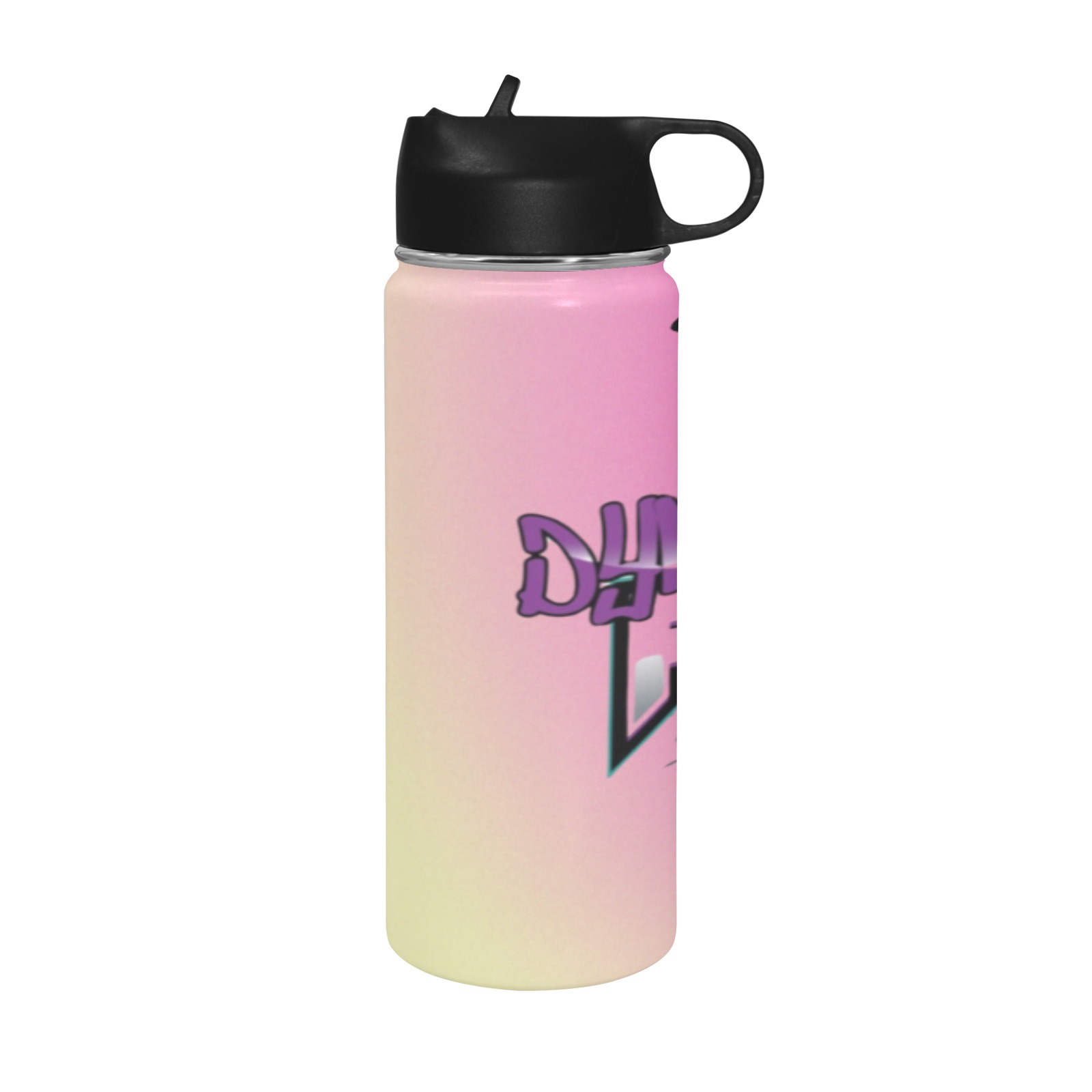 dfdc name cup Insulated Water Bottle with Straw Lid (18 oz)