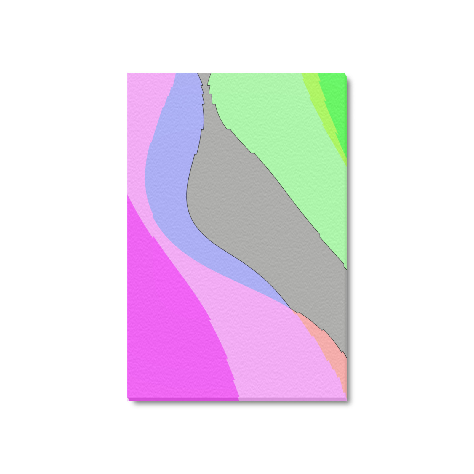 Abstract 703 - Retro Groovy Pink And Green Frame Canvas Print 16"x24"