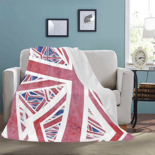 Abstract Union Jack British Flag Collage Ultra-Soft Micro Fleece Blanket 60"x80"