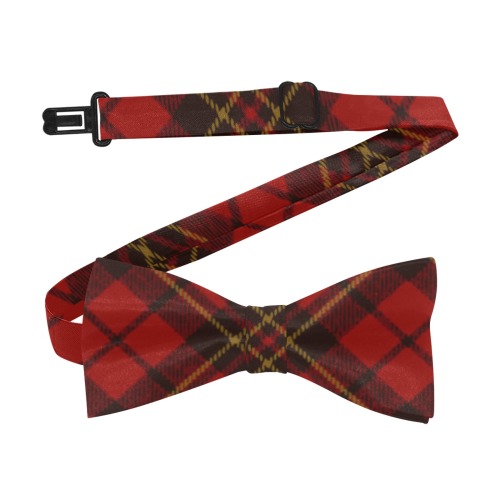 Red tartan plaid winter Christmas pattern holidays Custom Bow Tie
