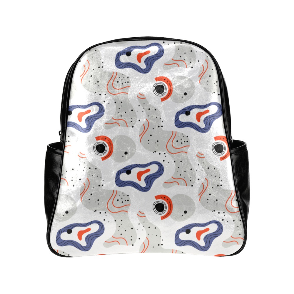 Elegant Abstract Mid Century Pattern Multi-Pockets Backpack (Model 1636)