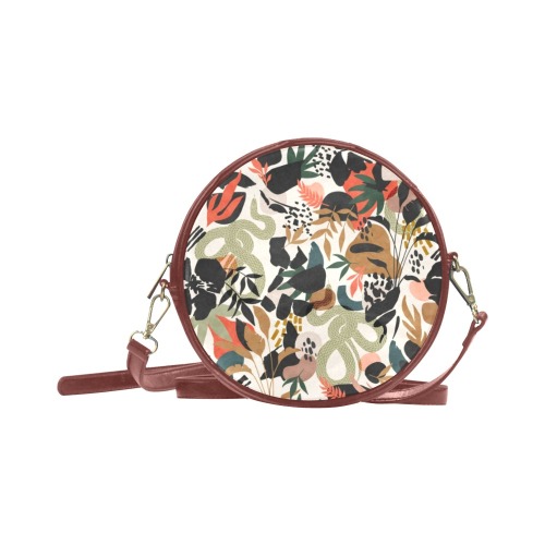 Abstract snakes shapes nature 63 Round Sling Bag (Model 1647)