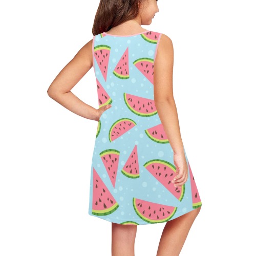 Watermelon Girls' Sleeveless Dress (Model D58)