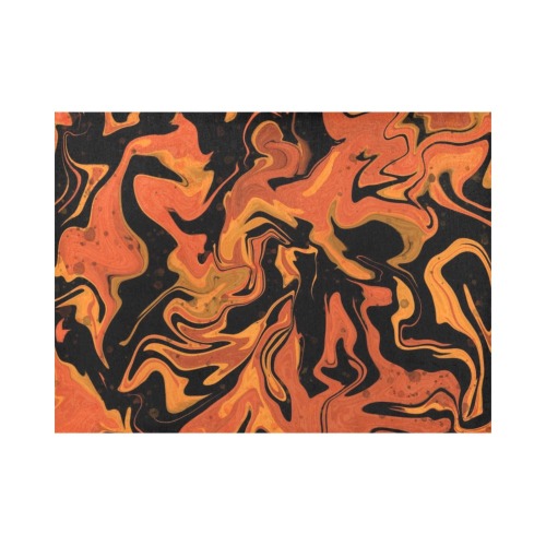 abstract orange and black Placemat 14’’ x 19’’ (Set of 4)