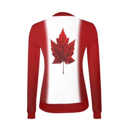 Women's Canada Women's All Over Print V-Neck Sweater (Model H48)