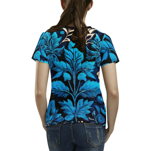 flowers botanic art (9) all over print tshirt All Over Print T-Shirt for Women (USA Size) (Model T40)