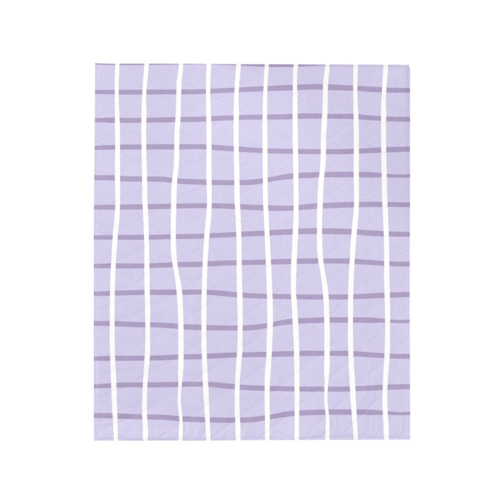 Lavender and White Asbstract Plaid Quilt 50"x60"
