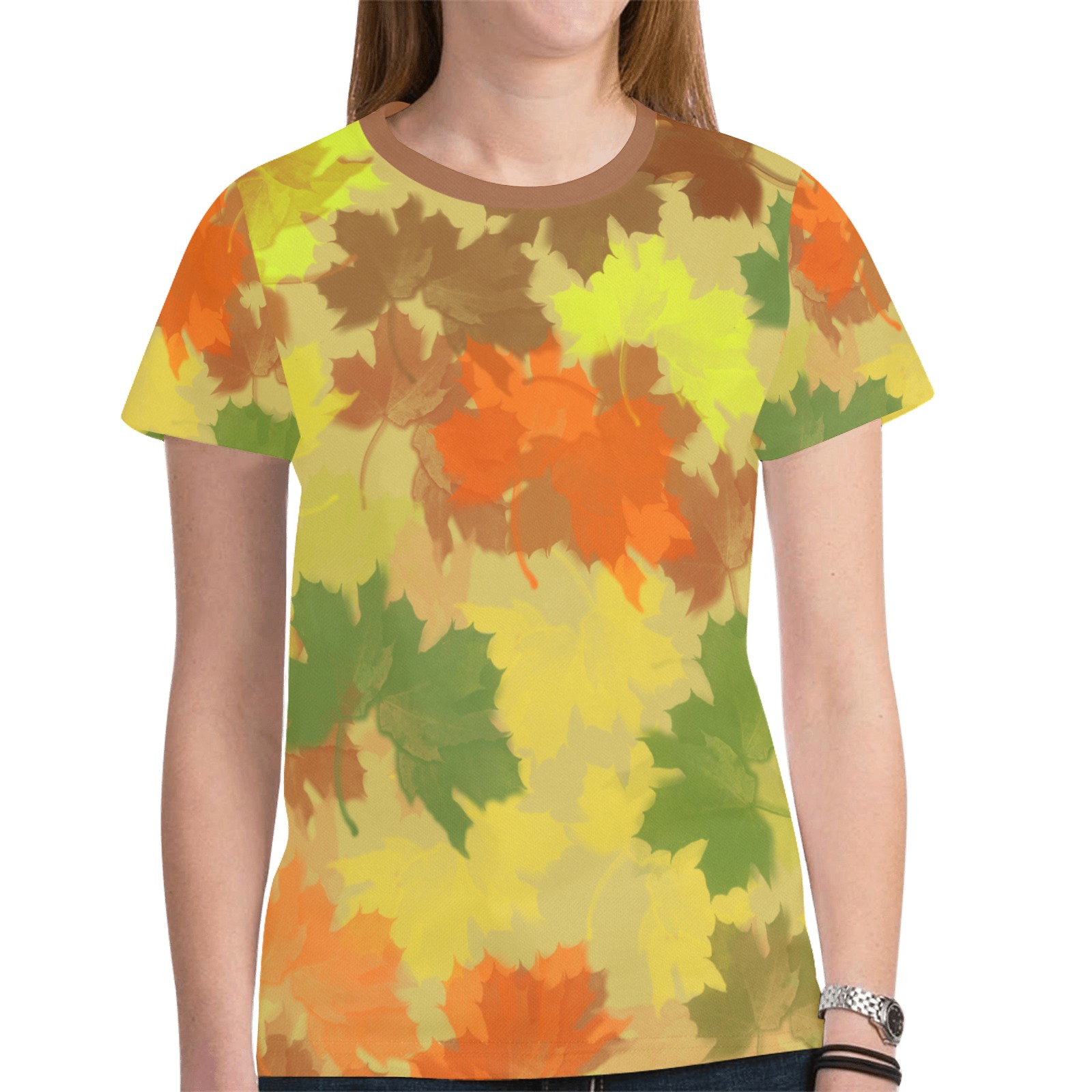 Autumn Leaves / Fall Leaves New All Over Print T-shirt for Women (Model T45)