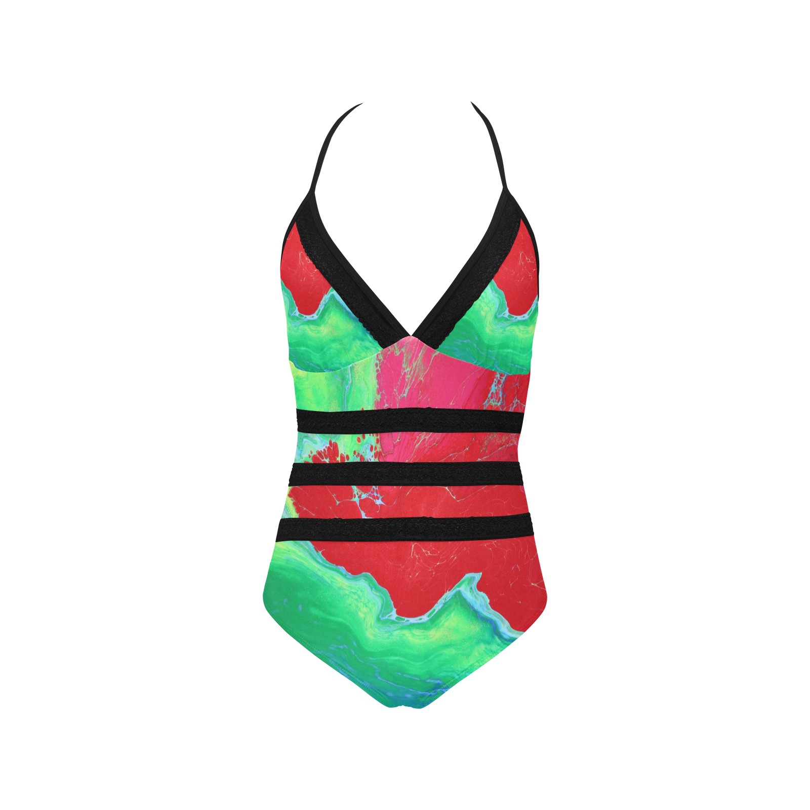 Love No1 Lace Band Embossing Swimsuit (Model S15)