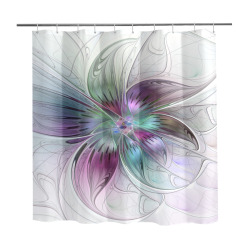 Colorful Abstract Flower Modern Floral Fractal Art Shower Curtain 69"x70"