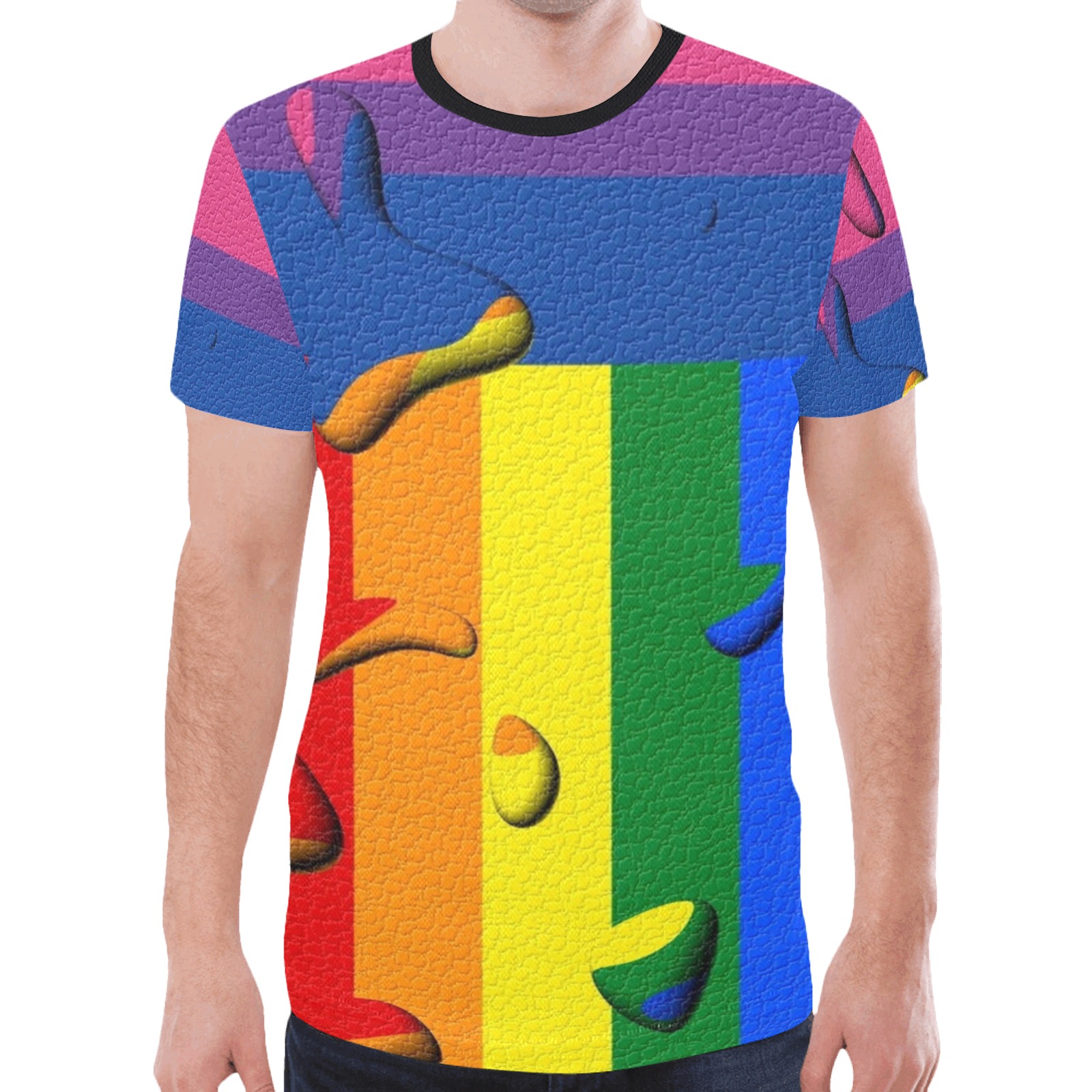 Bisexuell Pride Flag Pop Art by Nico Bielow New All Over Print T-shirt for Men (Model T45)