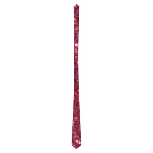 Magenta dark pink red faux sparkles glitter Classic Necktie (Two Sides)