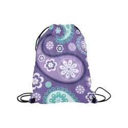 Purple Paisley Medium Drawstring Bag Model 1604 (Twin Sides) 13.8"(W) * 18.1"(H)