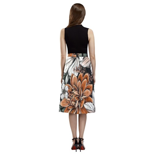 floral (13) Mnemosyne Women's Crepe Skirt (Model D16)