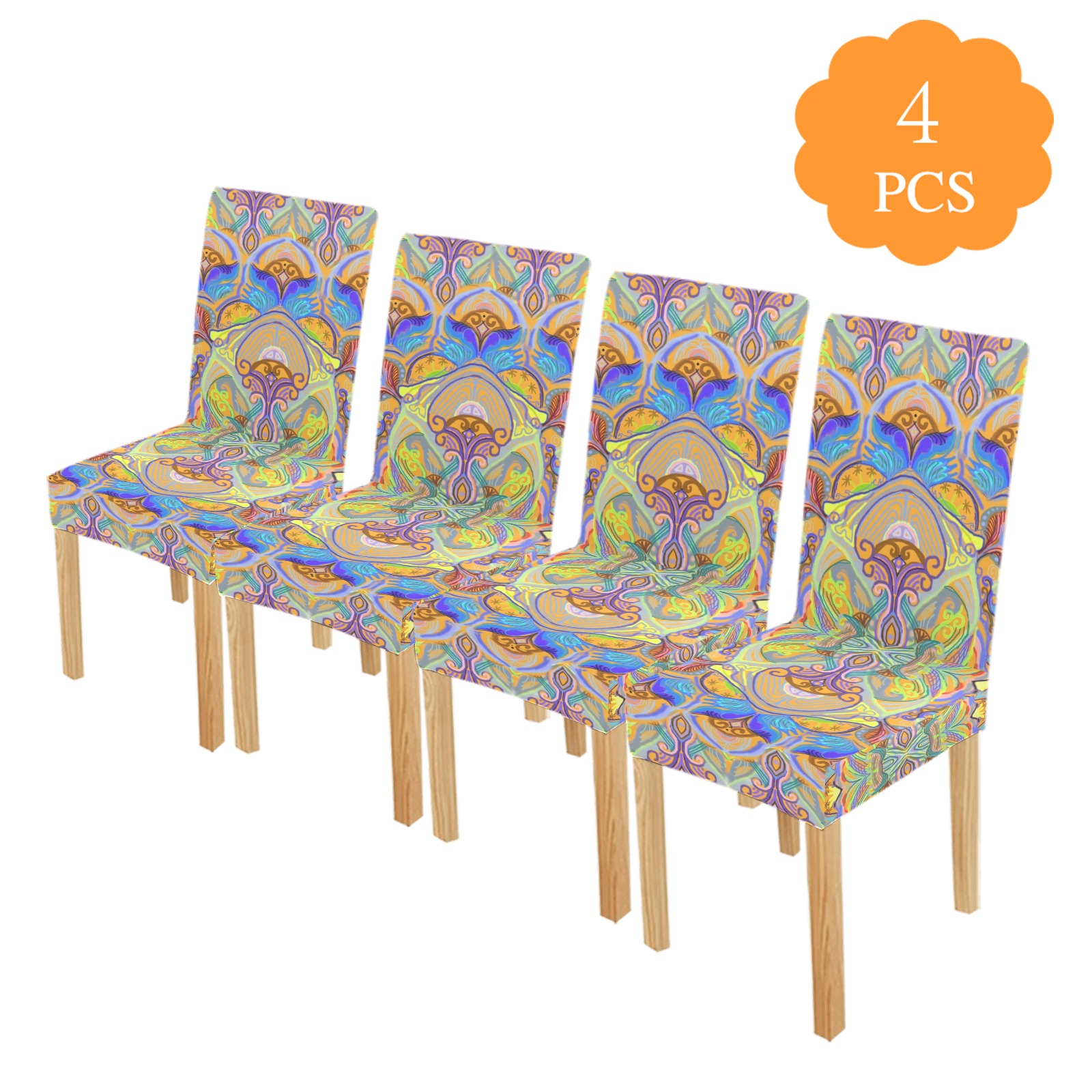 chinese variation 3 Chair Cover (Pack of 4)
