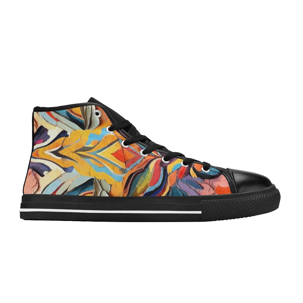 Fantasy tribal pattern colorful abstract art. Men’s Classic High Top Canvas Shoes (Model 017)