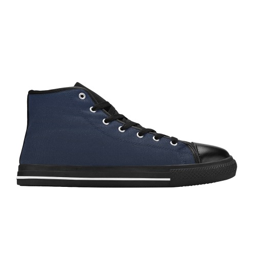 dk blu sp High Top Canvas Shoes for Kid (Model 017)
