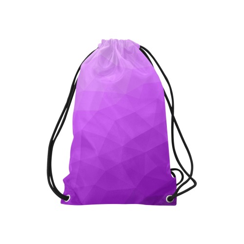 Purple gradient geometric mesh pattern Small Drawstring Bag Model 1604 (Twin Sides) 11"(W) * 17.7"(H)