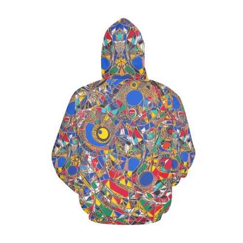 Chic avant-garde abstract art on an African theme. All Over Print Hoodie for Women (USA Size) (Model H13)