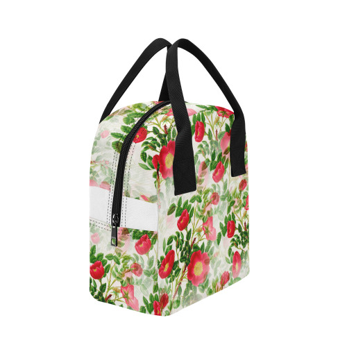 Vintage Red Floral Blossom Zipper Lunch Bag (Model 1689)