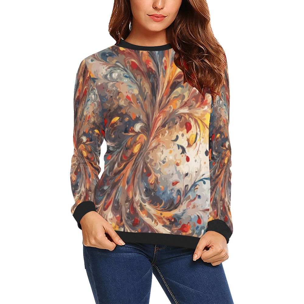 Decorative pattern of abstract flowers and paint. All Over Print ...