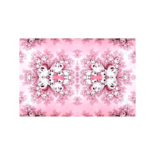 Pink Rose Garden Frost Fractal Placemat 12’’ x 18’’ (Six Pieces)