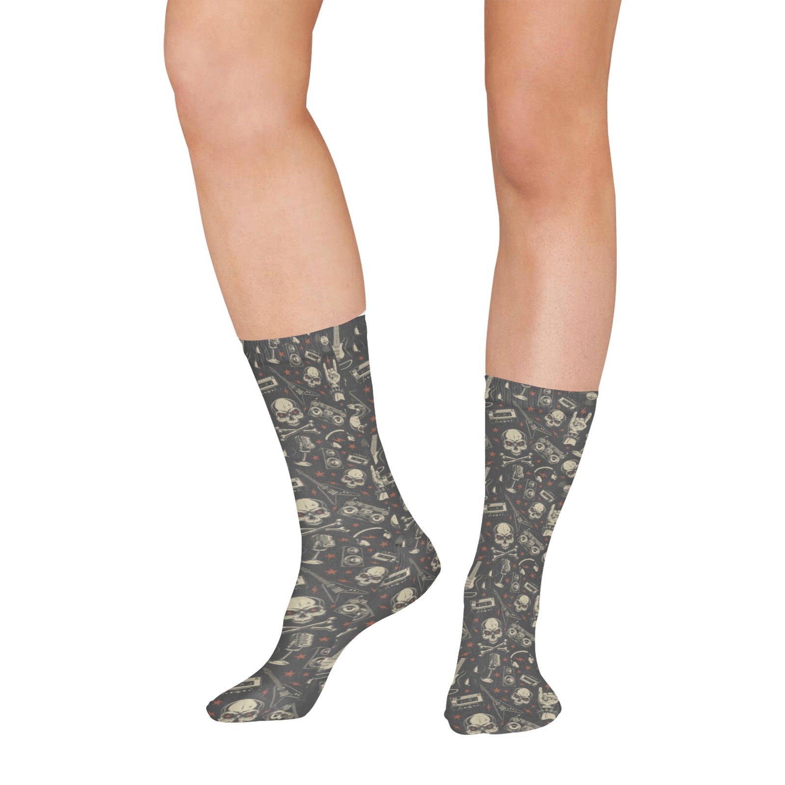 Grunge Seamless Pattern All Over Print Socks for Women