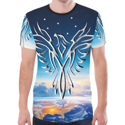 Silver Eagle Sunrise New All Over Print T-shirt for Men (Model T45)