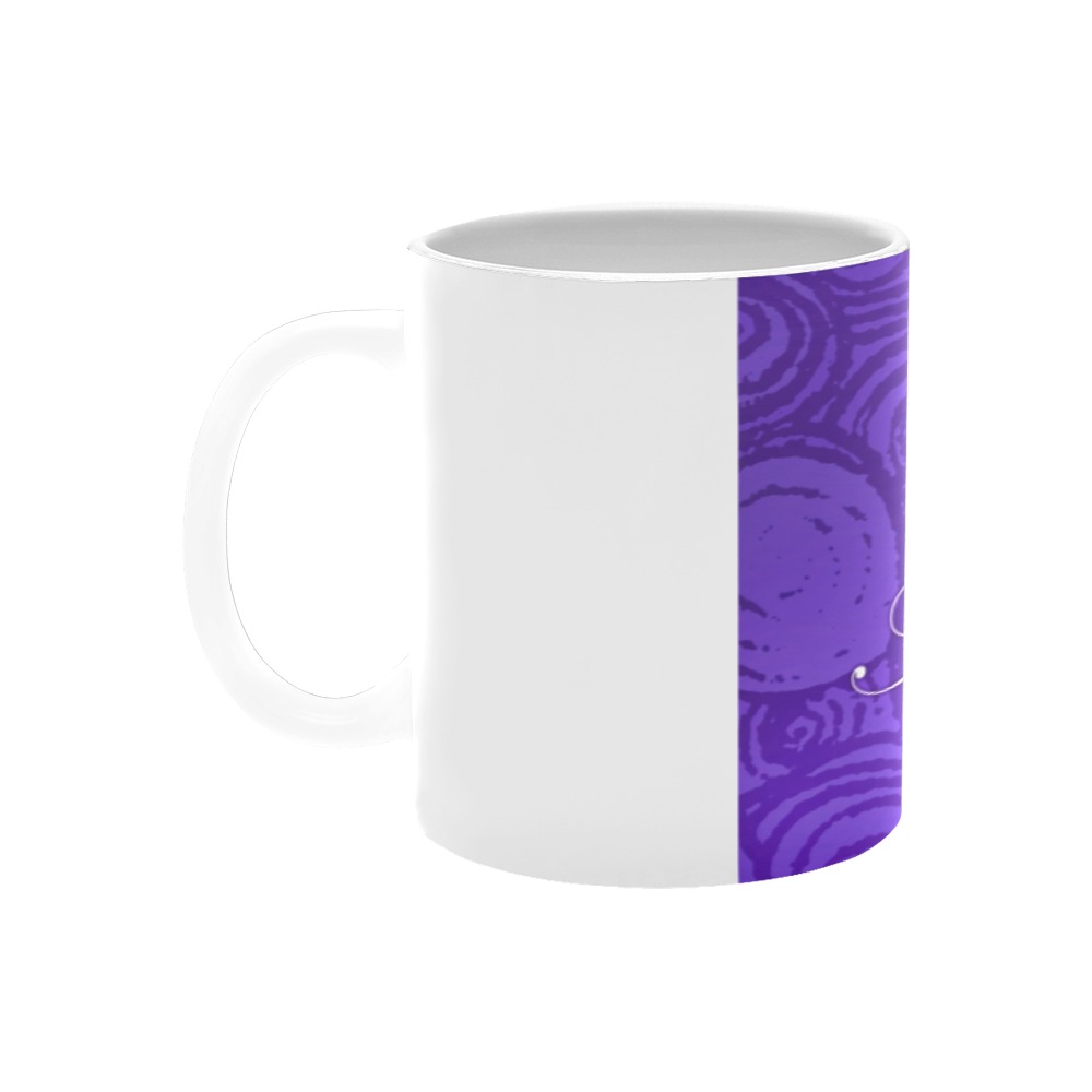 Anniversary Swirls Purple White Mug(11OZ)