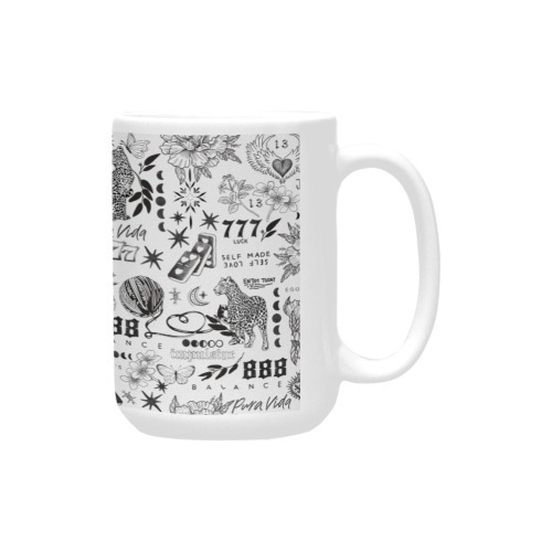 Inspirational tattoo pattern BL 2 Custom Ceramic Mug (15OZ)