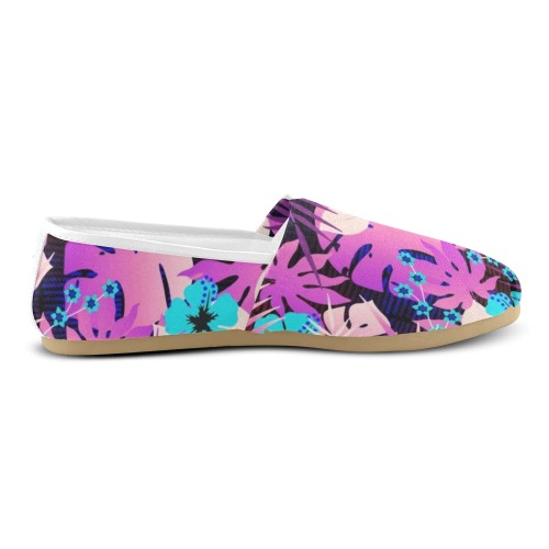 GROOVY FUNK THING FLORAL PURPLE Unisex Casual Shoes (Model 004)