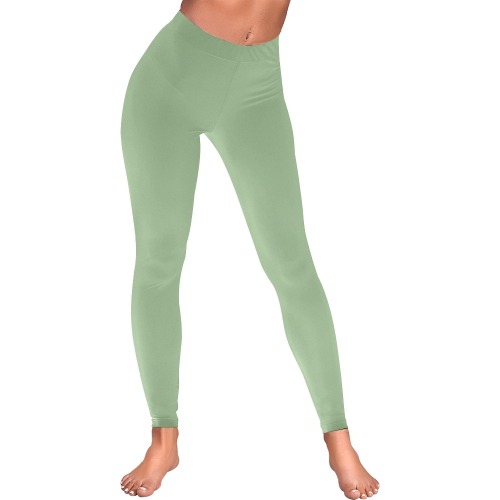 Fair Green Women's Low Rise Leggings (Invisible Stitch) (Model L05)