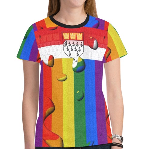 Cologne Pride Flag Pop Art by Nico Bielow New All Over Print T-shirt for Women (Model T45)