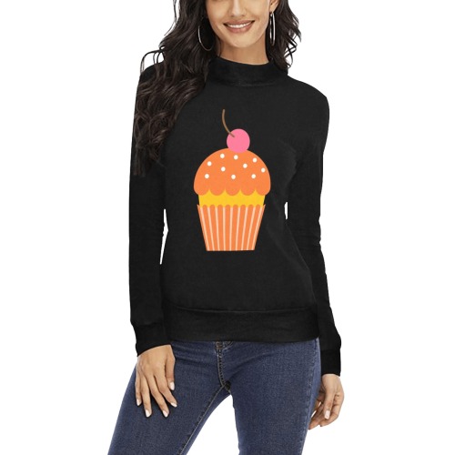Cupcake Women's All Over Print Mock Neck Sweatshirt (Model H43)