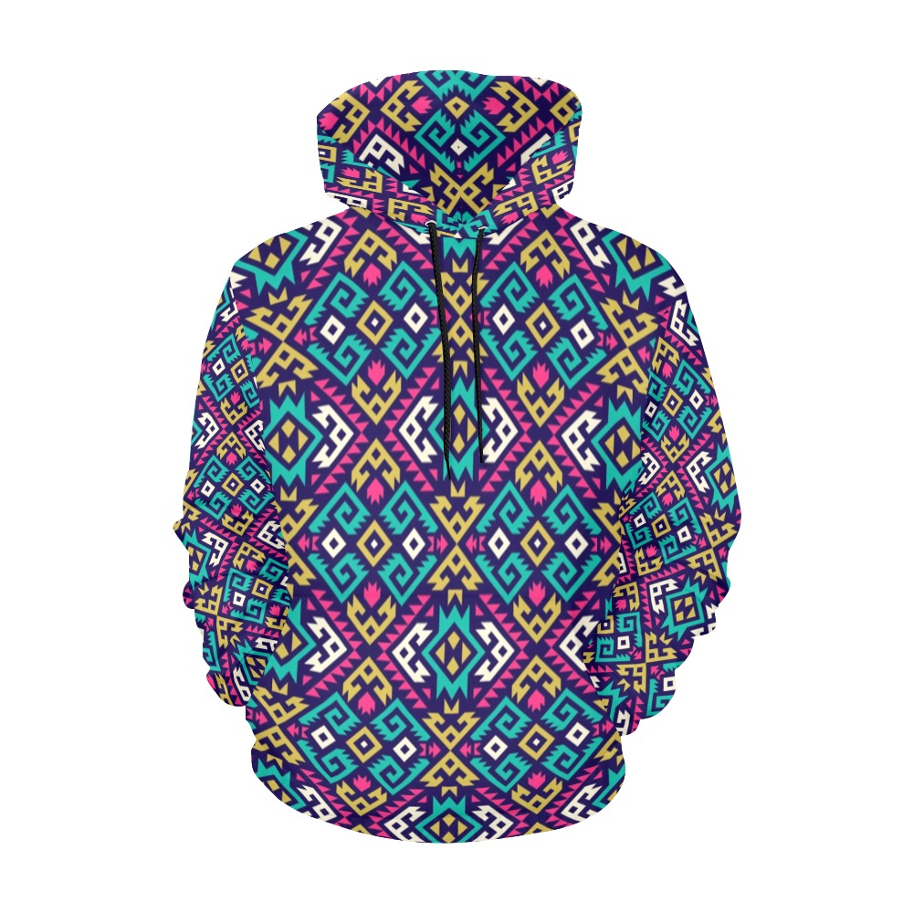 Abstract Pattern Colorful All Over Print Hoodie for Women (USA Size) (Model H13)