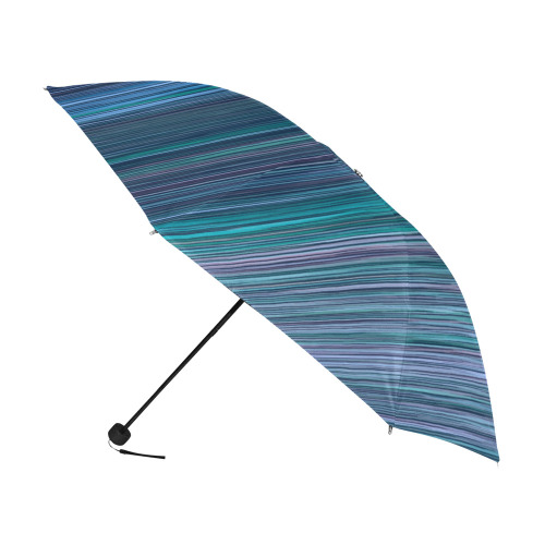 Abstract Blue Horizontal Stripes Anti-UV Foldable Umbrella (U08)