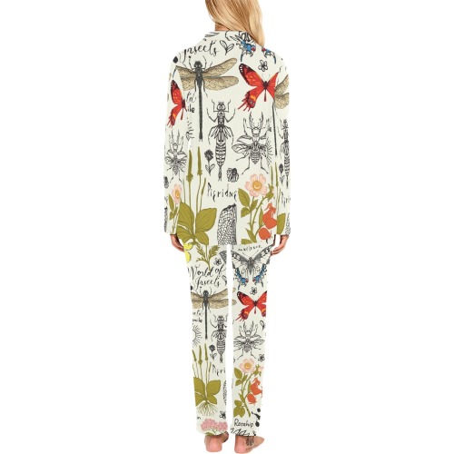Vintage Insects Women's Long Pajama Set