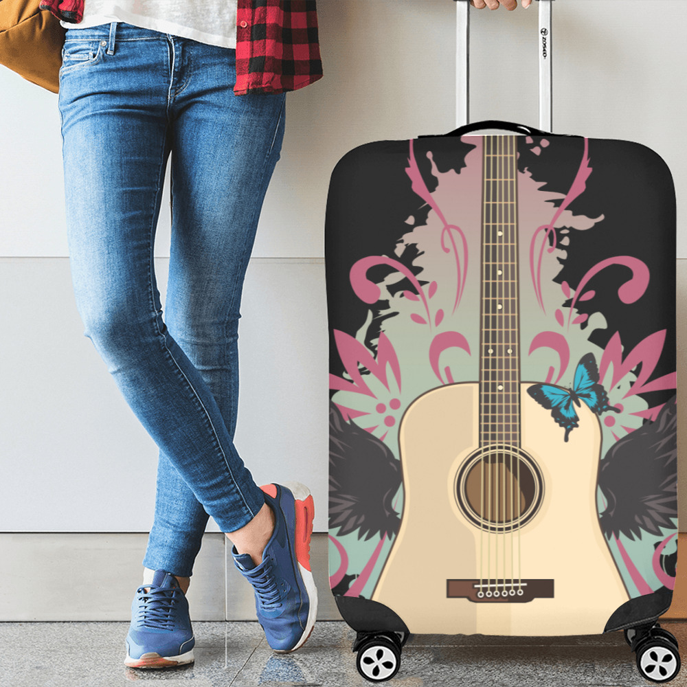 Guitar Vibes Luggage Cover/Large 26"-28"