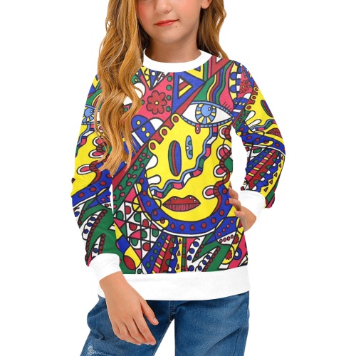 Whimsical Girls' All Over Print Crew Neck Sweater (Model H49)